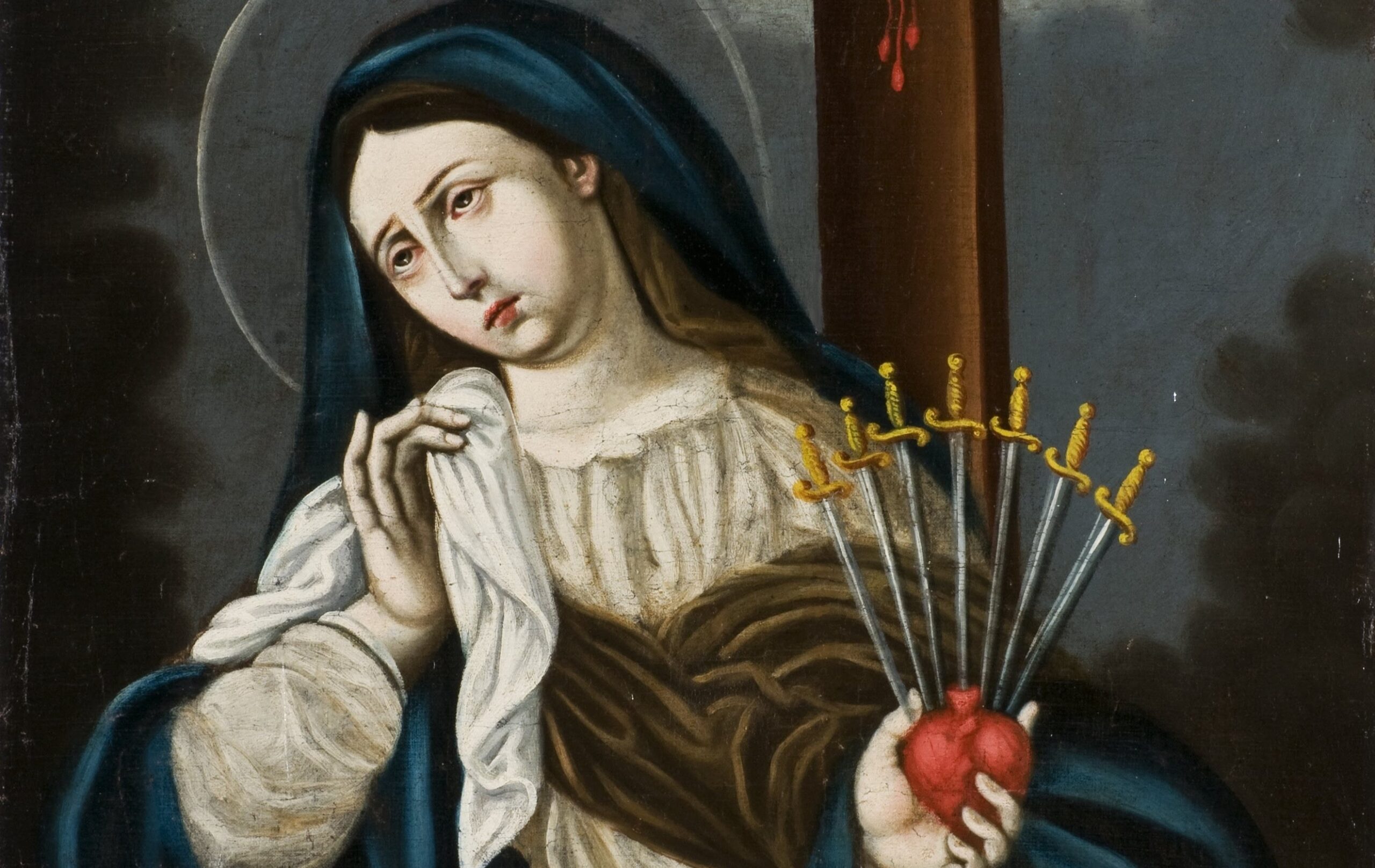The Seven Sorrows of Mary by unknown artist. 1800s, oil on canvas, Museo de Artes Universidad de los Andes / Wikimedia Common