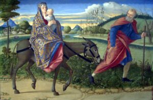 The Flight Into Egypt by Vittore Carpaccio (1465-1526). 1500, oil on panel, National Gallery of Art / Wikimedia Commons