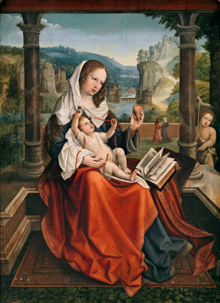 The Virgin and Child with the Infant Saint John the Baptist by Bernard can Orley (1491-1542). 1516, oil on panel, Museo del Prado / Wikimedia Commons