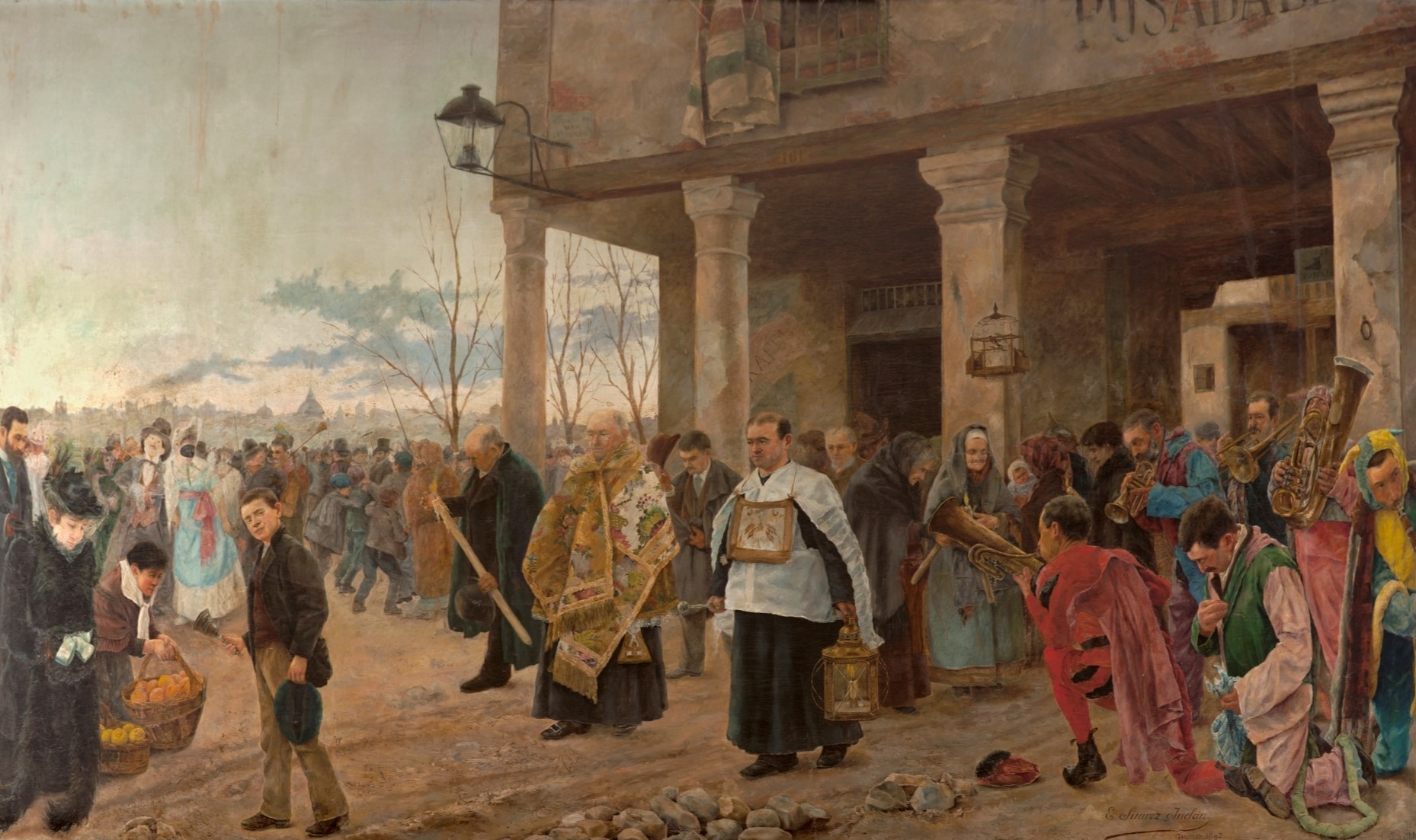 Some Priests in Procession in Town by Estanislao Suarez Inclan. 1892, Wikimedia Commons