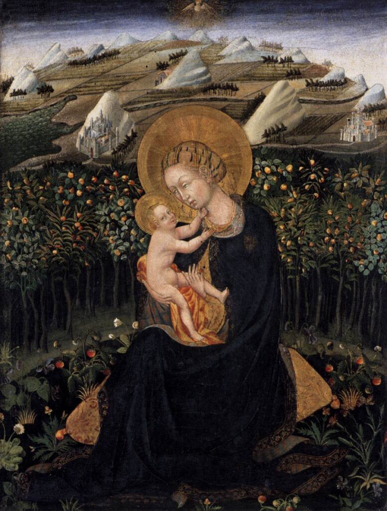 Madonna of Humility by Giovanni di Paolo (1398-1482). 1442, tempera on wood, Museum of Fine Arts Boston / Wikimedia Commons
