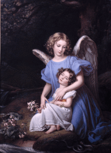 Guardian Angel at the Brook by Joseph Karl Stieler (1781-1858). 1831, oil on canvas, Landesmuseum Mainz / Wikimedia Commons