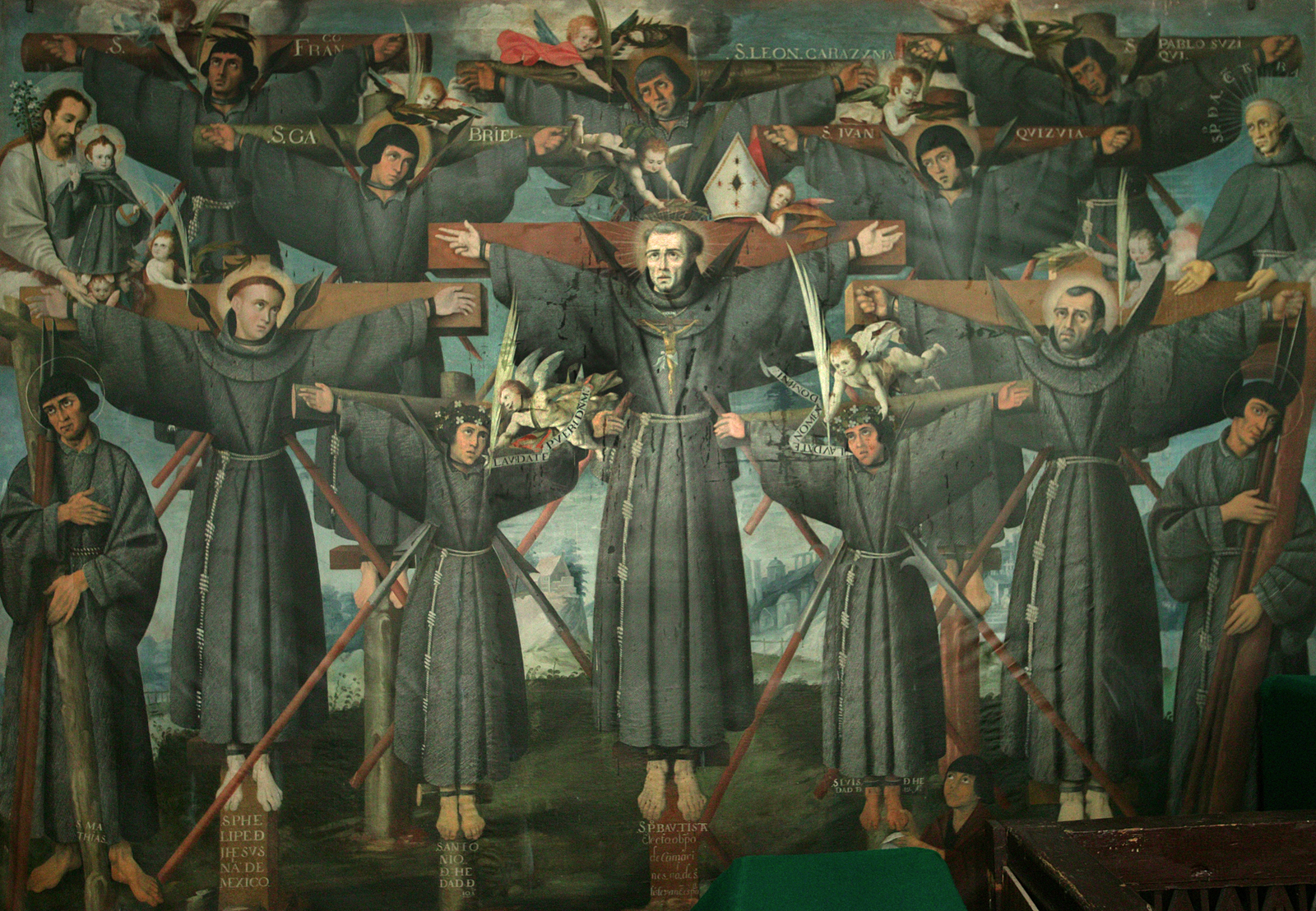 The Nagasaki Martyrs by Cuzco School. 18th century, oil on canvas, Choir of La Recoleta / Wikimedia Commons