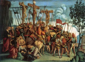 The Crucifixion by Luca Signorelli (1450-1523). 1504, tempera and oil on panel, National Gallery of Art / Wikimedia Commons