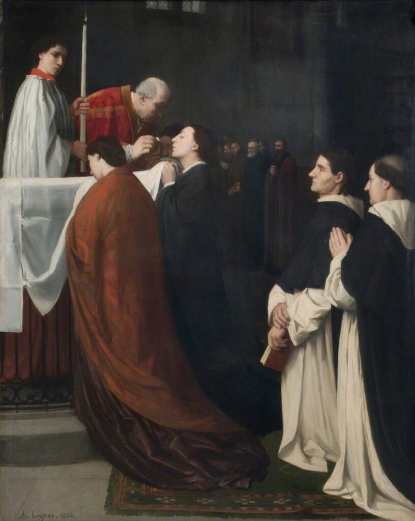The Communion by Alphonse Legros (1837-1911). 1865, oil on canvas, William Morris Gallery / Wikimedia Commons
