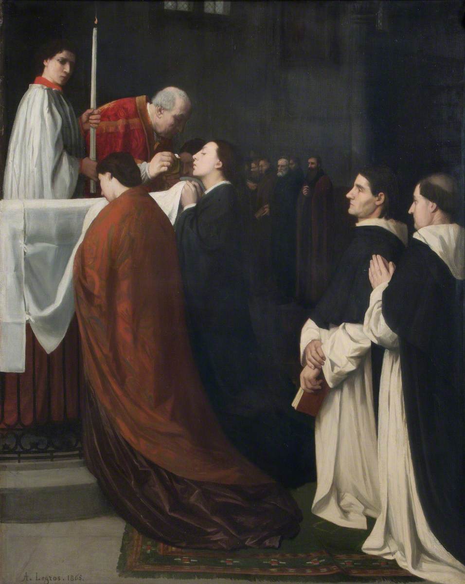 The Communion by Alphonse Legros (1837-1911). 1865, oil on canvas, William Morris Gallery / Wikimedia Commons