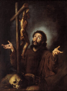 St. Francis of Assisi Adoring the Crucifix by Bernardo Strozzi (1581-1644). 1615, oil on canvas, Art Gallery of South Australia / Wikimedia Commons