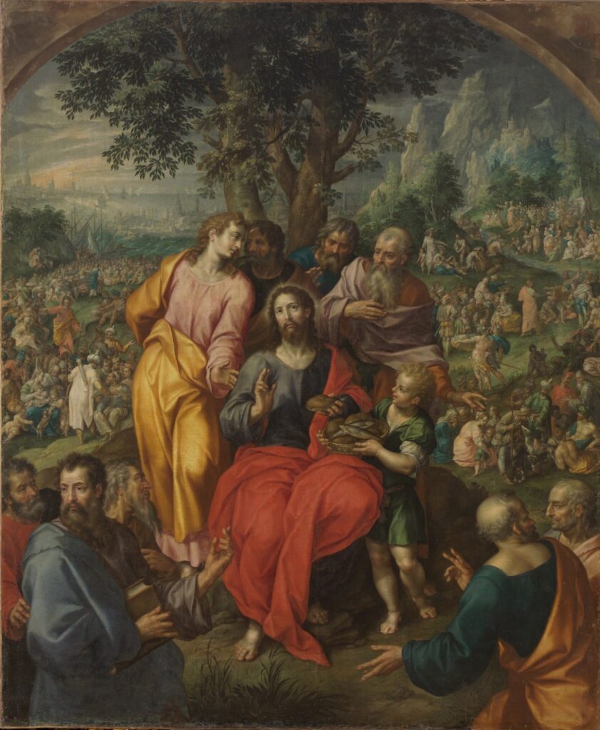 Feeding of Five Thousand by Hendrick de Clerck (1560-1630). 1590, painting, Kunsthistorisches Museum / Wikimedia Commons