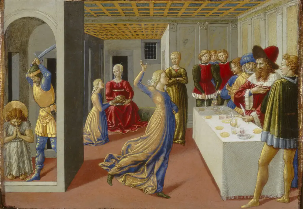 The Feast of Herod and the Beheading of Saint John the Baptist by Benozzo Gozzoli (1420-1497). 1461, tempera on poplar wood, National Gallery of Art / Wikimedia Commons.