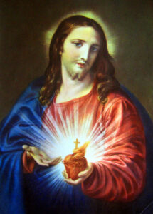 Sacred Heart of Jesus by Pompeo Batoni (1708-1787). 1767, painting, Church of the Gesu / Wikimedia Commons.