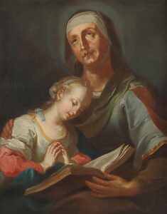 The Education of Mary with Her Mother by anonymous. 18th century, oil on canvas / Wikimedia Commons