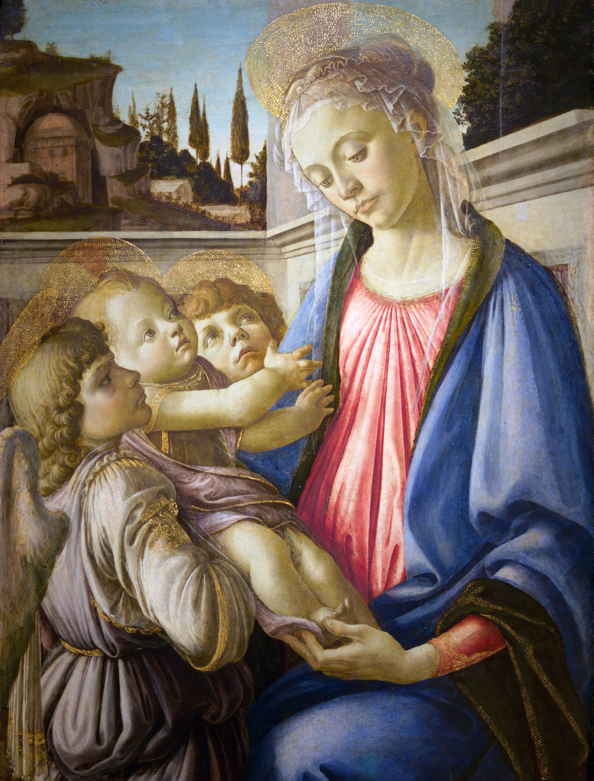 Madonna and Child and Two Angels by Sandro Botticelli (1445-1510). 1470, tempera on panel, Museo di Capodimonte / Wikimedia Commons