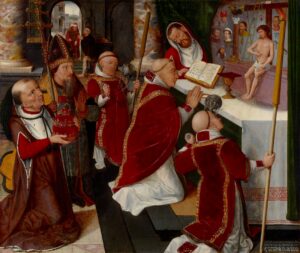 The Mass of Saint Gregory by Pieter Claeissens the Elder (1500-1576). Painting, Museum of Fine Arts Houston / Wikimedia Commons