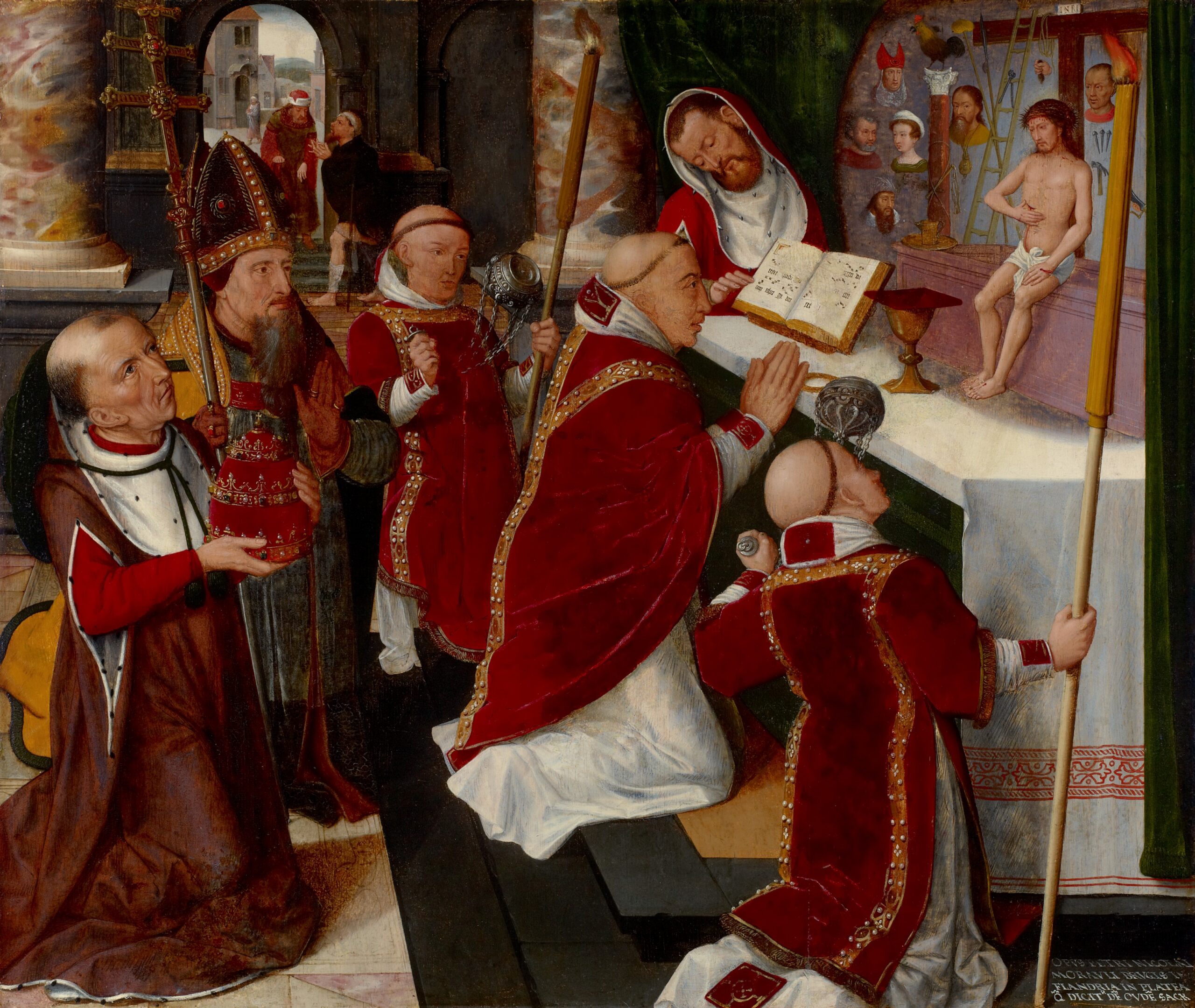 The Mass of Saint Gregory by Pieter Claeissens the Elder (1500-1576). Painting, Museum of Fine Arts Houston / Wikimedia Commons