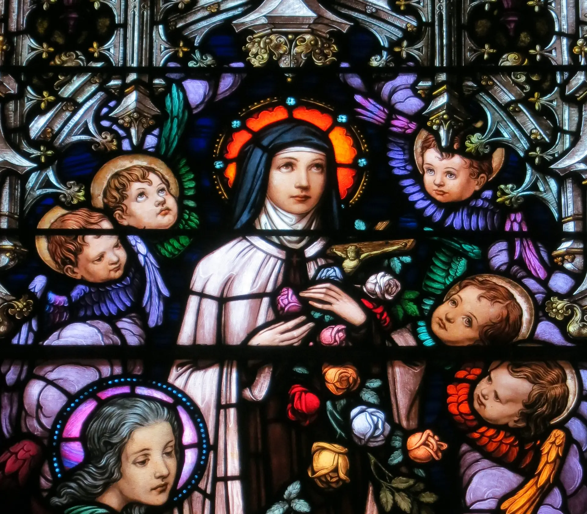 Saint Thérèse of Lisieux, stained glass of Saint Mary of the Assumption Church, Columbus, Ohio / Wikimedia Commons