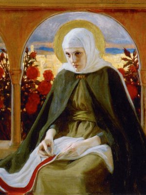 Virgin Mary in the Rose Garden by Albert Edelfelt (1854-1905). 1898, Private collection / Wikimedia Commons