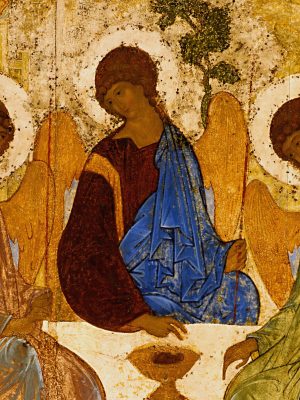 Holy Trinity, Andrei Rublev (d. 1430), 1425-1427, tempera on wood. Tretyakov Gallery / Wikimedia Commons.