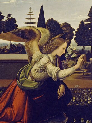 From the Annunciation by Leonardo da Vinci
