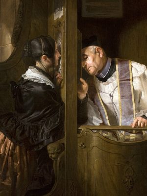 Giuseppe Molteni, The Confession, 1838 (Wikimedia Commons)