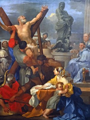 Martyrdom of Saint Andrew by Sebastien Bourdon (1616-1671). 1645, oil on canvas, Musee des Augustins / Wikimedia Commons
