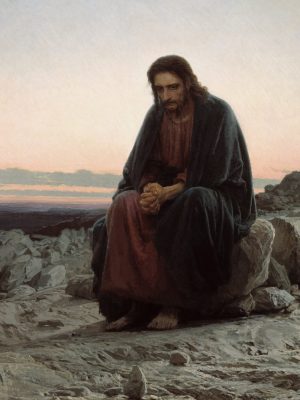 Christ in the Wilderness (Ivan Kramskoi 1837-1887), 1872, oil on canvas. Tretyakov Gallery, Google Cultural Center / Wikimedia Commons.