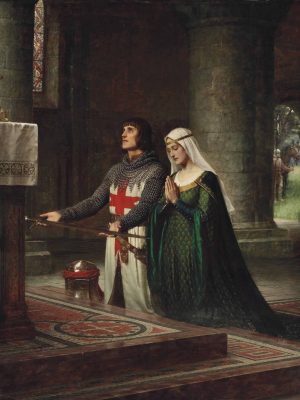 The Dedication by Edmund Leighton (1852-1922). 1908, oil on canvas / Wikimedia Commons.
