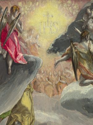 The Adoration of the Name of Jesus, El Greco (1541-1614), between 1578 and 1580, oil and tempera on pine wood. National Gallery London / Wikimedia Commons.