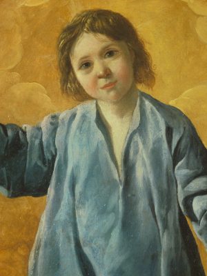 The Infant Christ, Francisco de Zurbaran (1598-1664), between 1635 and 1640, oil on panel. Pushkin Muesum of Fine Arts, photograph made available by Google Cultural Institute / Wikimedia Commons.