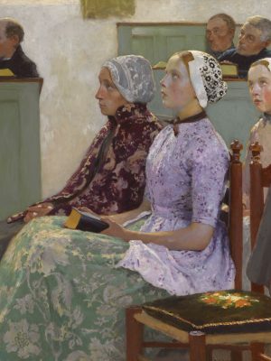 Sunday Mass by Gari Melchers (1860-1932). 1895, oil on canvas, Telfair Museums / Wikimedia Commons