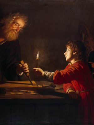 Childhood of Christ, Gerard van Honthorst (1592-1656), c. 1620, oil on canvas. Hermitage Museum / Wikimedia Commons.