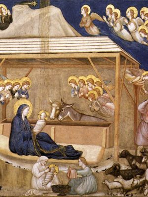 Nativity, Giotto (1266–1337), 1310s, fresco. Lower Basilica of San Francesco / Wikimedia Commons.