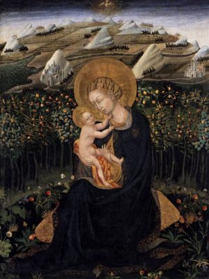 Madonna of Humility by Giovanni di Paolo (1398-1482). 1442, tempera on wood, Museum of Fine Arts Boston / Wikimedia Commons