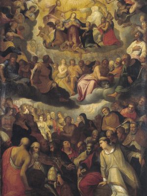 Crowning of the Virgin Mary in Heaven by Hans Rottenhammer (1564-1625). 1595, oil on canvas, Cultural Heritage Agency of the Netherlands Art Collection / Wikimedia Commons