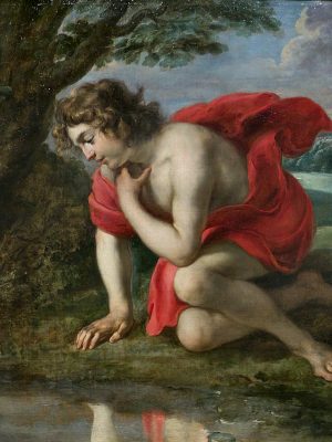 Narcissus by Jan Cossiers (1600-1671). Oil on canvas, Museo del Prado / Wikimedia Commons