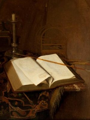 Still Life with a Bible by Jan van der Heyden (1637-1712). 1664, oil on panel, Mauritshuis / Wikimedia Commons
