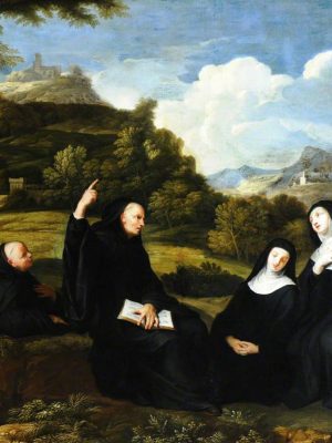 Saint Benedict and Saint Scholastica and Two Companions in a Landscape by Jean Baptiste de Champaigne (1631-1681). 1651, oil on canvas, National Trust / Wikimedia Commons