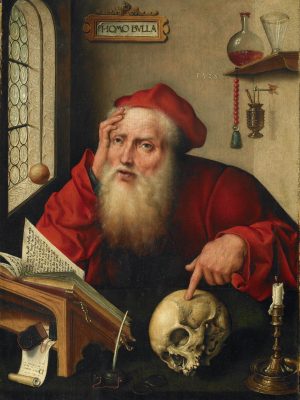 Saint Jerome in His Study by Joos van Cleve (1485-1540). 1528, oil on panel, Princeton University Art Museum / Wikimedia Commons