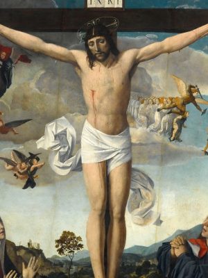 Calvary, Josse Lieferinxe (d. 1508), between 1500 and 1505, oil on panel. Louvre Museum, Web Gallery of Art / Wikimedia Commons.