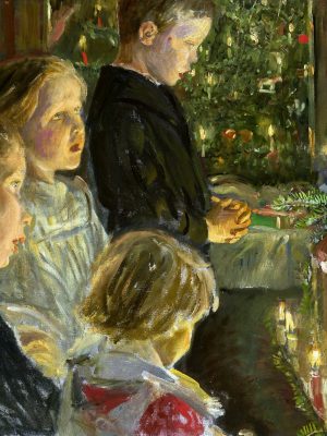 Children by the Christmas Tree by Leopold Graf von Kalckreuth (1855-1928). 20th century, oil on canvas, National Museum in Warsaw / Wikimedia Commons