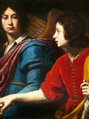 Tobias and Archangel Raphael by Lorenzo Lippi (1606-1665). 1640, oil on panel, National Museum in Wroclaw / Wikimedia Commons.