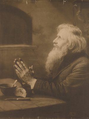 Man praying over meal by Rudolf Eickemeyer Jr. (1862-1932). 1900, gelatin silver print, Getty Center / Wikimedia Commons