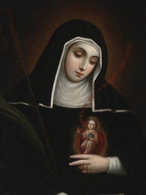 Saint Gertrude, Miguel Cabrera (1695–1768), 1763, oil on canvas. Dallas Museum of Art / Wikimedia Commons