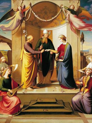 Marriage of the Virgin by Johann Friedrich Overbeck (1789-1869). 1834, oil on canvas, National Museum in Poznan / Wikimedia Commons.