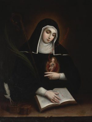 Saint Gertrude by Miguel Cabrera (1695-1768). 1763, oil on canvas, Dallas Museum of Art / Wikimedia Commons