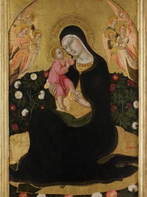 Madonna of Humility by Sano di Pietro (1405-1481). Tempera on panel, Fondazione Musei Senesi / Wikimedia Commons