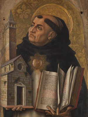 Saint Thomas Aquinas by Carlo Crivelli (1435-1495). 1476, tempera on panel, National Gallery / Wikimedia Commons