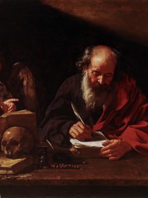St. Jerome Visited by Angels by Bartolomeo Cavarozzi (1587-1625). 1600s, oil / Wikimedia Commons