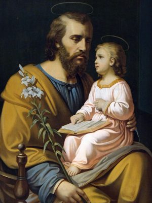 Petschied,,Italy,-,July,14,,2018:,Saint,Joseph,Holding,Child