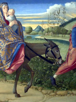The Flight Into Egypt by Vittore Carpaccio (1465-1526). 1500, oil on panel, National Gallery of Art / Wikimedia Commons