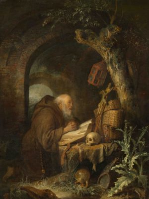The Hermit by Gerrit Dou (1613-1675). 1670, oil on panel, National Gallery of Art / Wikimedia Commons